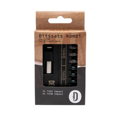 BITSSATS TORX IMPACT 10 DELAR INKL. BITSHÅLLARE DEREKO