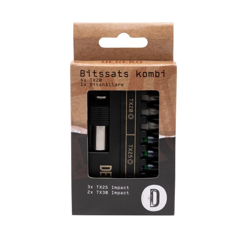 BITSSATS TORX IMPACT 10 DELAR INKL. BITSHÅLLARE DEREKO
