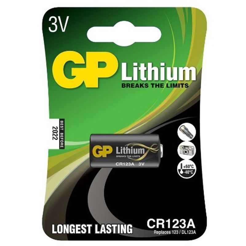 GP LITHIUMBATTERI 3V CR123A