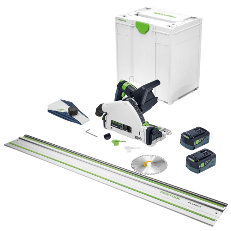 FESTOOL SÄNKSÅG TSC 55 KEB-BASIC MED STYRSKENA OCH 2X BATTERIER