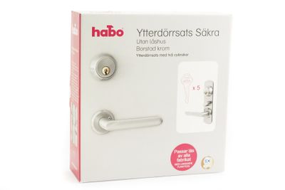 YTTERDÖRRSATS SÄKRA HABO UTAN LÅSHUS BORSTAD KROM