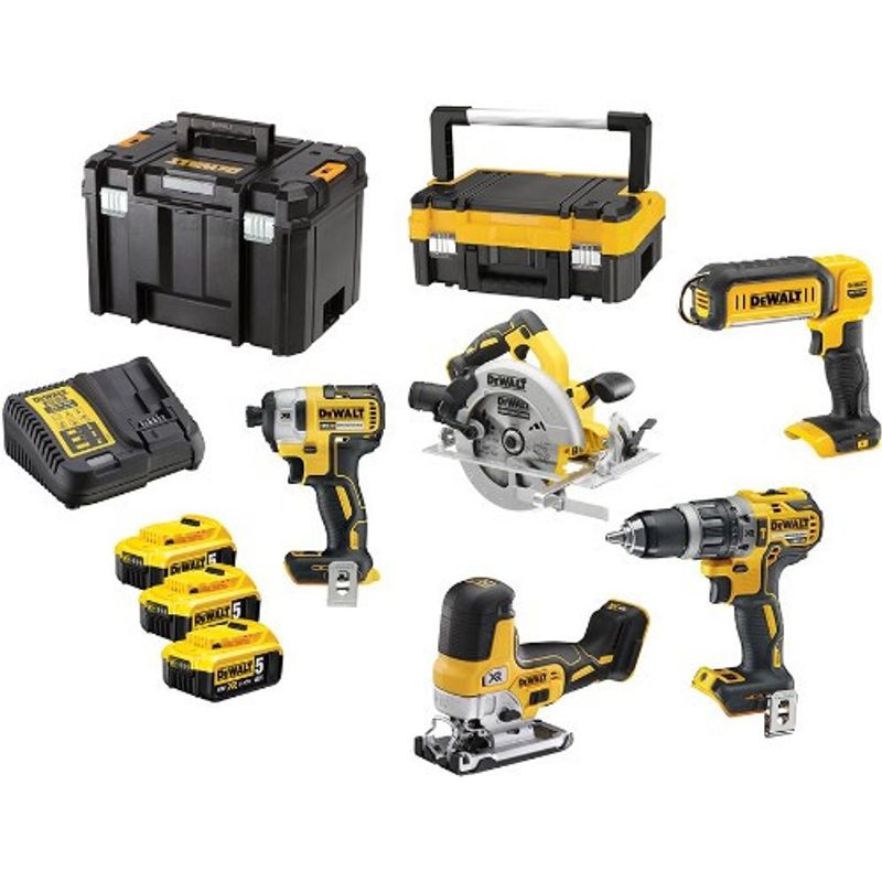 DEWALT MASKINKIT DCK500P3T 18V (3x batteri samt 1x laddare)