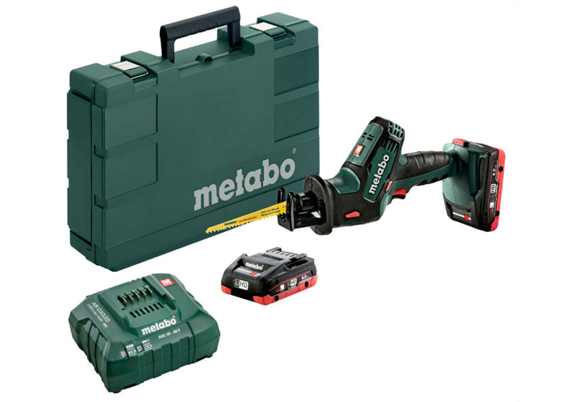METABO TIGERSÅG SSE 18V LTX MED BATTERI OCH LADDARE