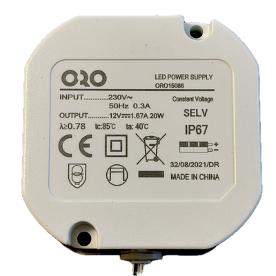 Strömförsörjning 12vdc 20W IP67