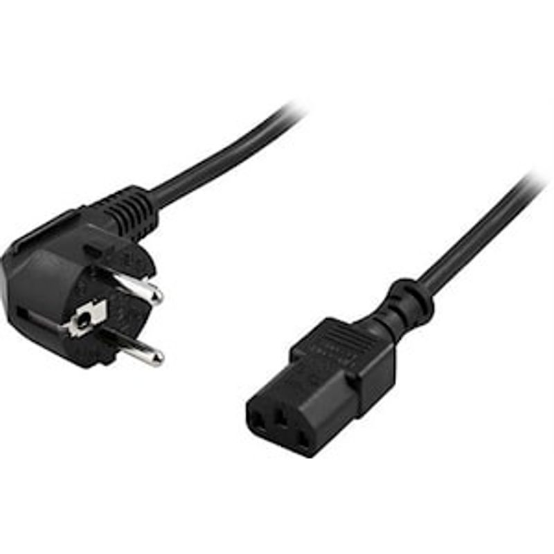 Apparatkabel vägguttag till enhet / adapter 230VAC 0,5 m svart