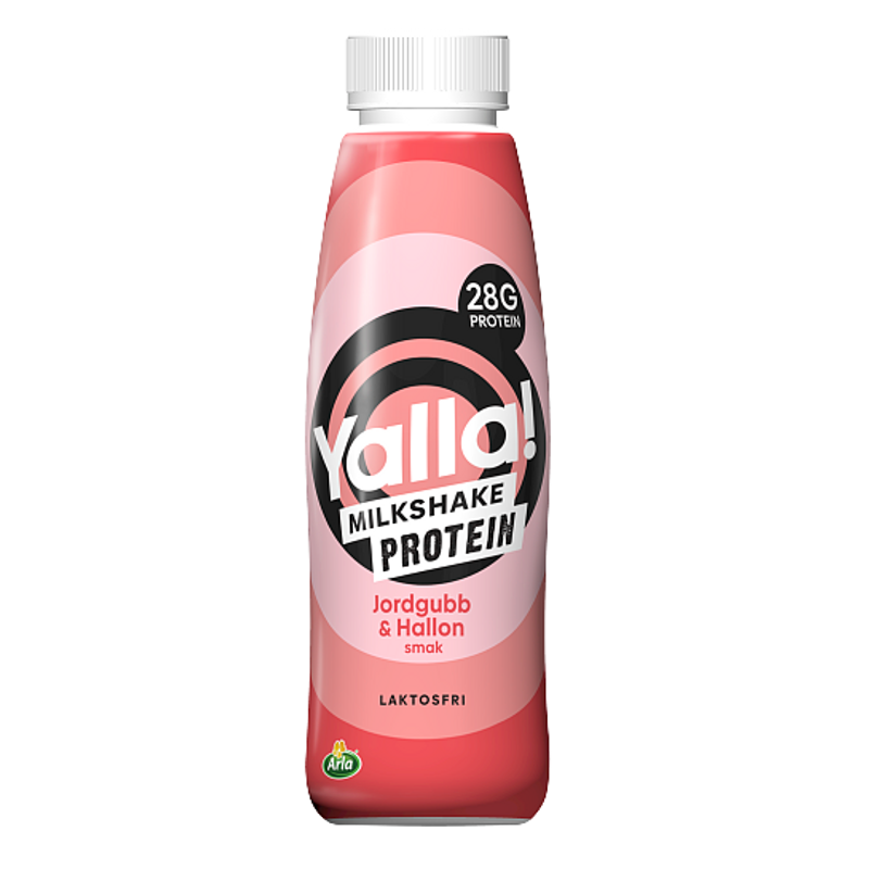 YALLA PROTEINMILKSHAKE JORDGUBB&HALLON