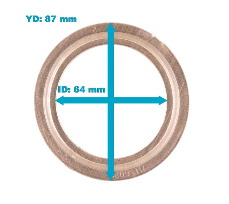 Waterway 2.5 tums platt packning, YD 87 mm och ID 64