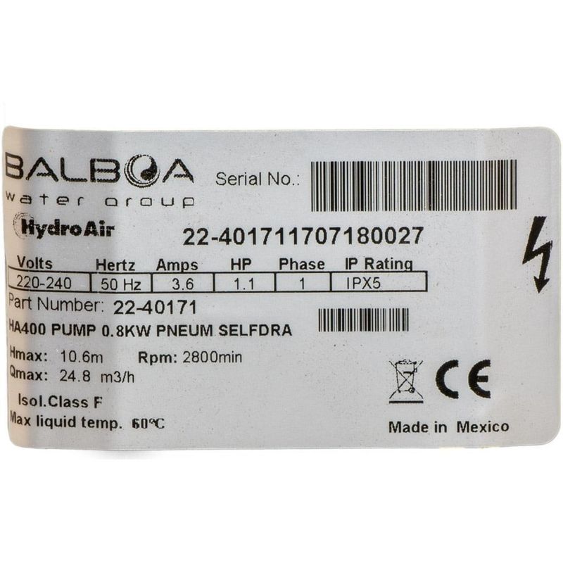 Balboa / ITT HydroAir HA400, 22-40171