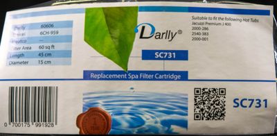 Spa Filter L 445 mm; YD 152 mm; SC731 (Darlly)