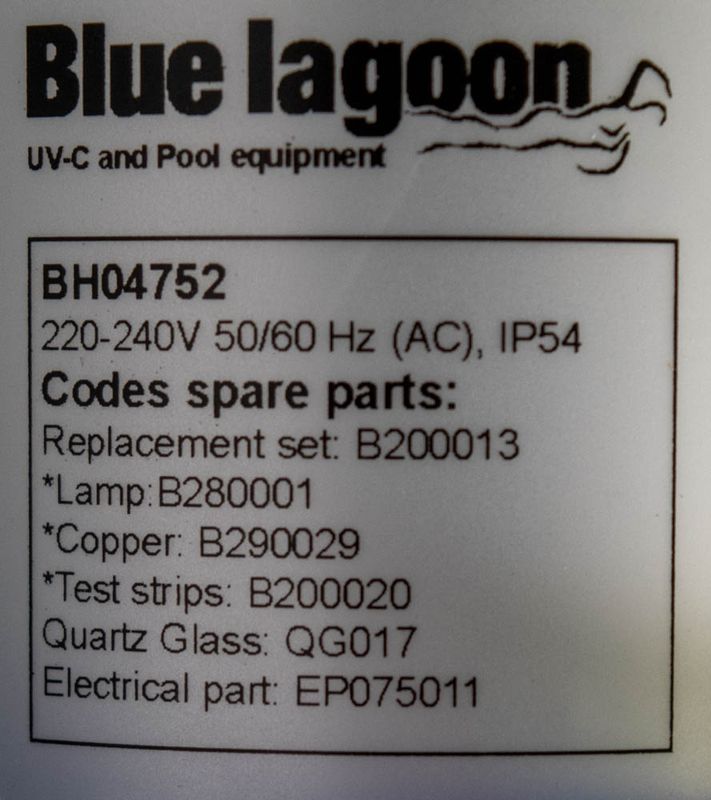 Blue Lagoon UV-C desinfektionsenhet 75W, 2 bar