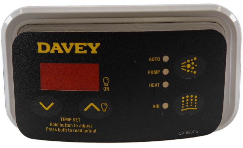 Davey Spa Power SP601 Touch Panel (rektangulär) - Temp Up/Light, Temp Down, Jets, Blower