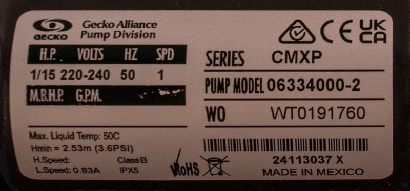 Aqua-Flo Circ-Master CMXP, 1/15hk, 1 växel, 2.0x2.0 tum (Sundance/Jacuzzi)