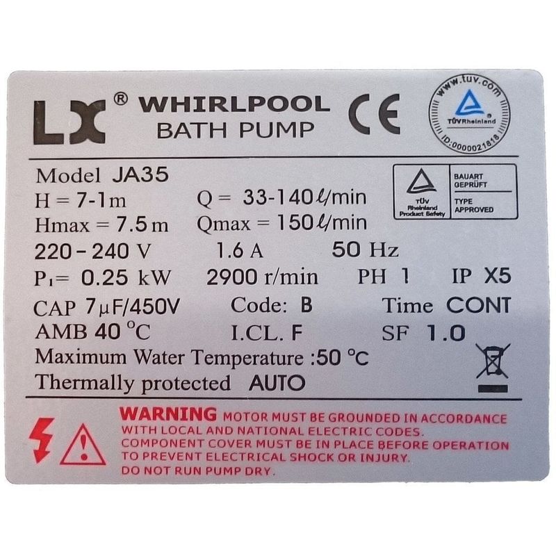 LX Whirlpool JA-serien (JA35, JA50, mfl)