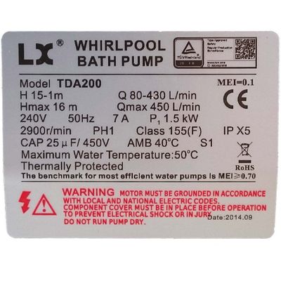 LX Whirlpool TDA200T 380V