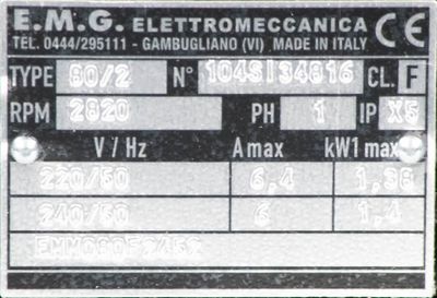 Waterway E-series 80/2, 1.38 kW