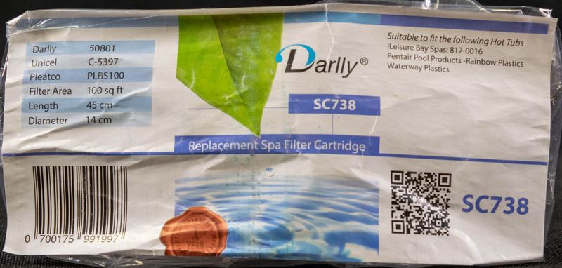 Spa Filter L 450 mm; YD 140 mm; SC738 (Darlly)