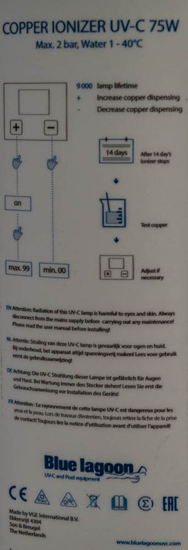 Blue Lagoon UV-C desinfektionsenhet 75W, 2 bar