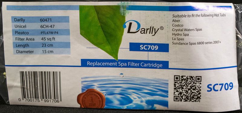 Spa Filter L 232 mm; YD 152 mm; SC709 (Darlly)