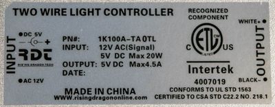 Rising Dragon Pinnacle Light Controller (två pins)