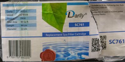 Spa Filter L 435 mm; YD 225 mm; SC761 (Darlly)