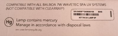 UV-C Lampa till ClearRay/Balboa UV-C enheter, t.ex. Wavezone och Wavetec