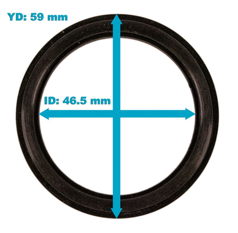 Packning YD 59 mm, (1.5 tum), ID 46.5 mm, tjocklek 5 mm (med o-ring) - Passar till LX 1.5 tums värmare