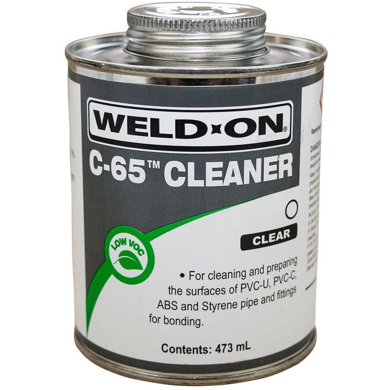 Weld-On Cleaner C-65 för PVC, PVC-C & ABS, rengöring inför montering av rördelar, 500 ml