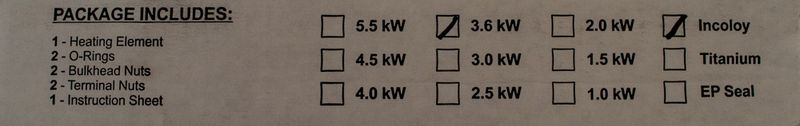 Värmeelement, Arctic Spa, 3.6kW