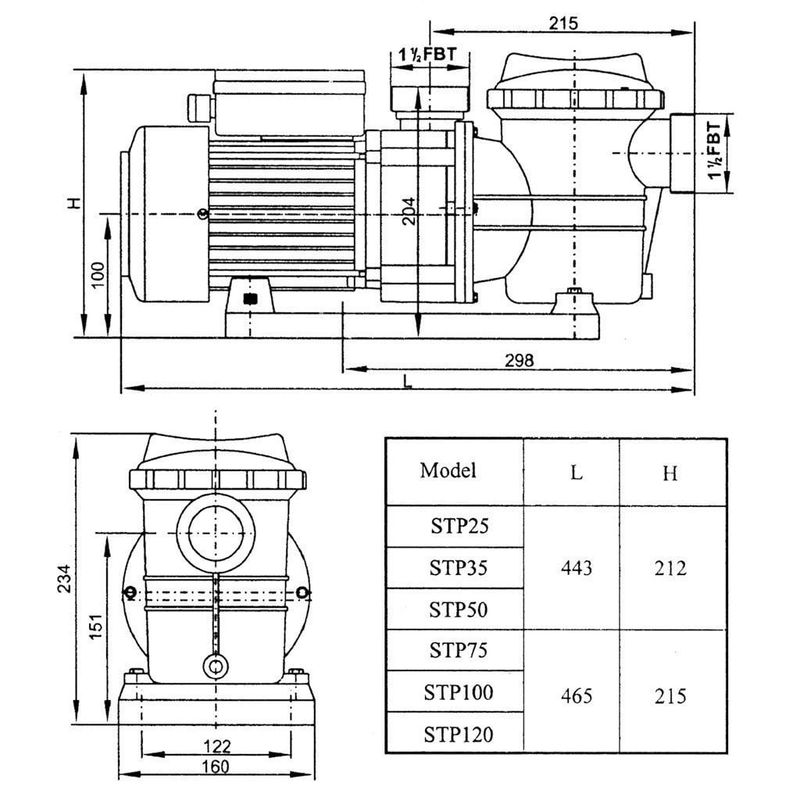 LX Whirlpool STP100 Pool pump, 1.0hk, 1-fas