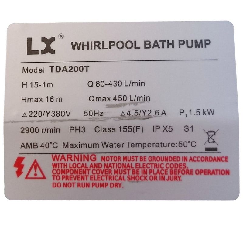 LX Whirlpool TDA200