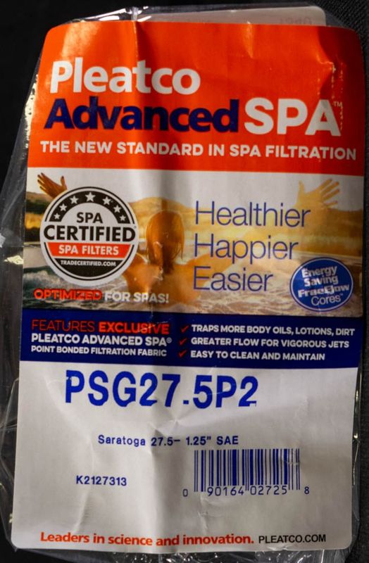 Spa Filter L 289 mm; YD 121 mm; PSG27.5P2 (Pleatco)