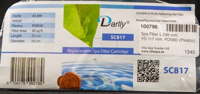 Spa Filter L 248 mm; YD 117 mm; SC717 (Darlly)