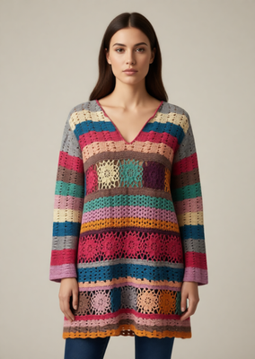 Tunika i bomull/akryl