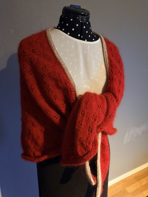 Stor sjal i ull/nylon/mohair