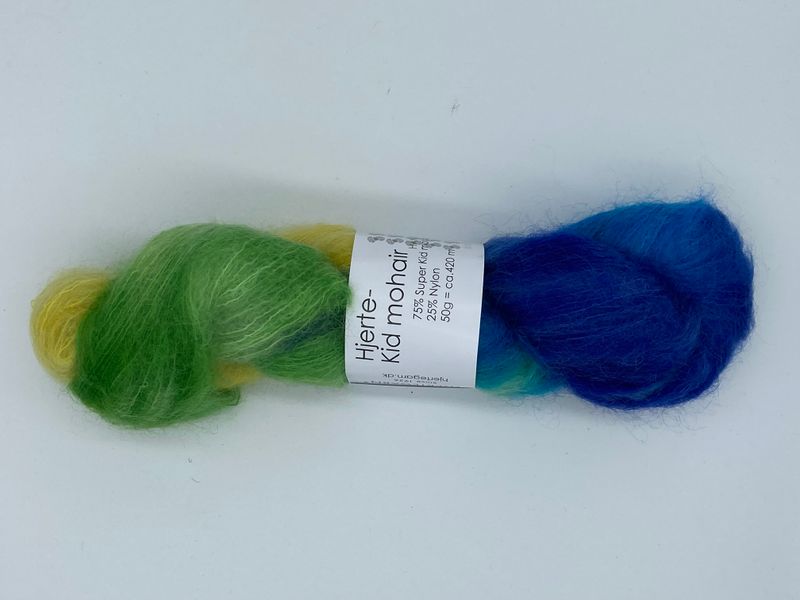 Hjerte Kid Mohair hand dyed