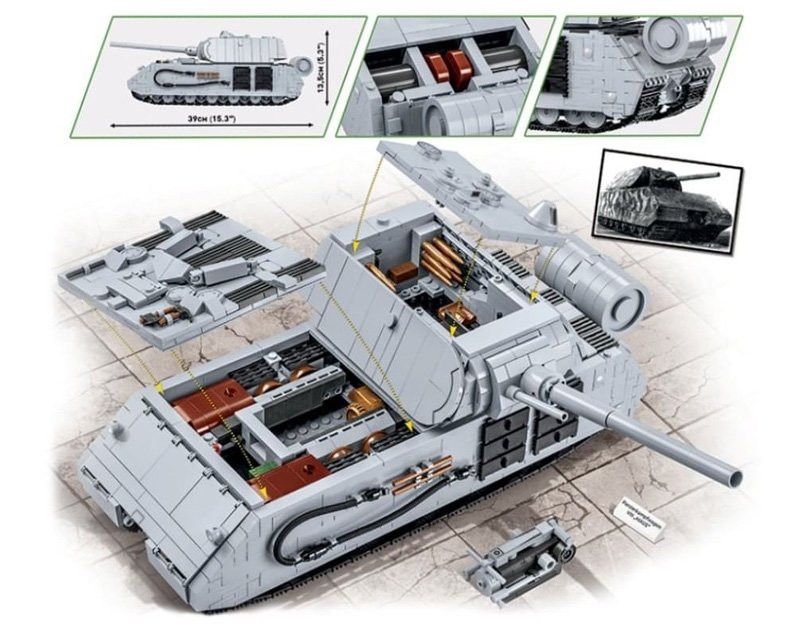 COBI-2559 PANZER VIII MAUS STRIDSVAGN – 1605 BYGGKLOSSAR