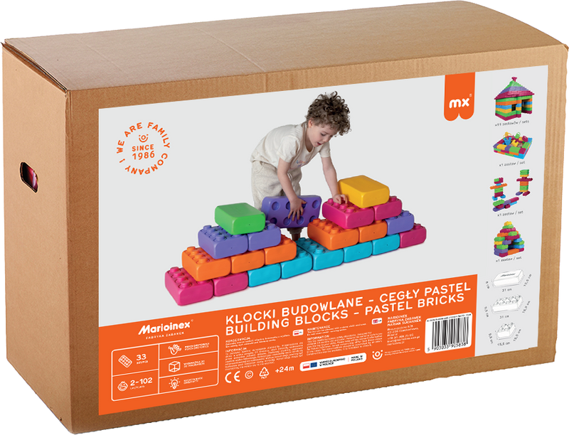 XL Byggklossar pastell 33 st