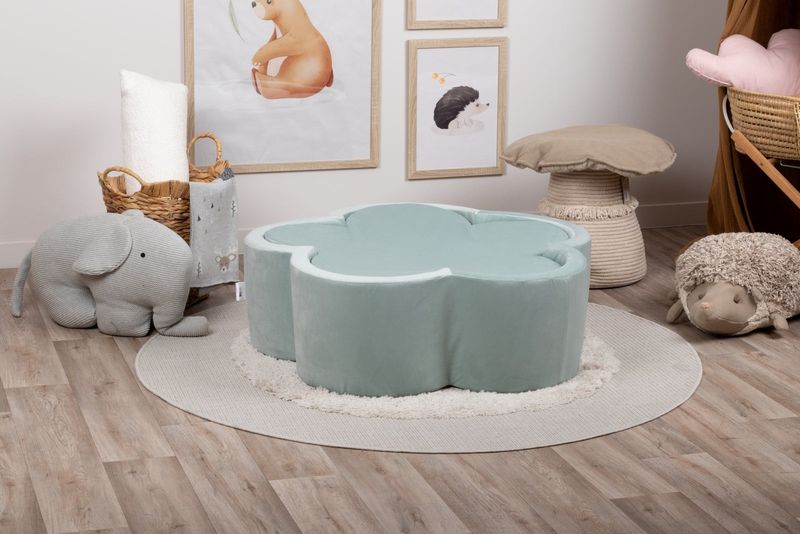 Bollhav med lock - Mintgrön Blomma