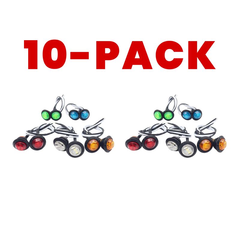 Positionsljus-sidomarkering rund 12V - 10 PACK