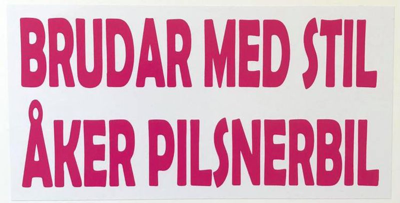 Brudar med stil åker pilsnerbil Dekal