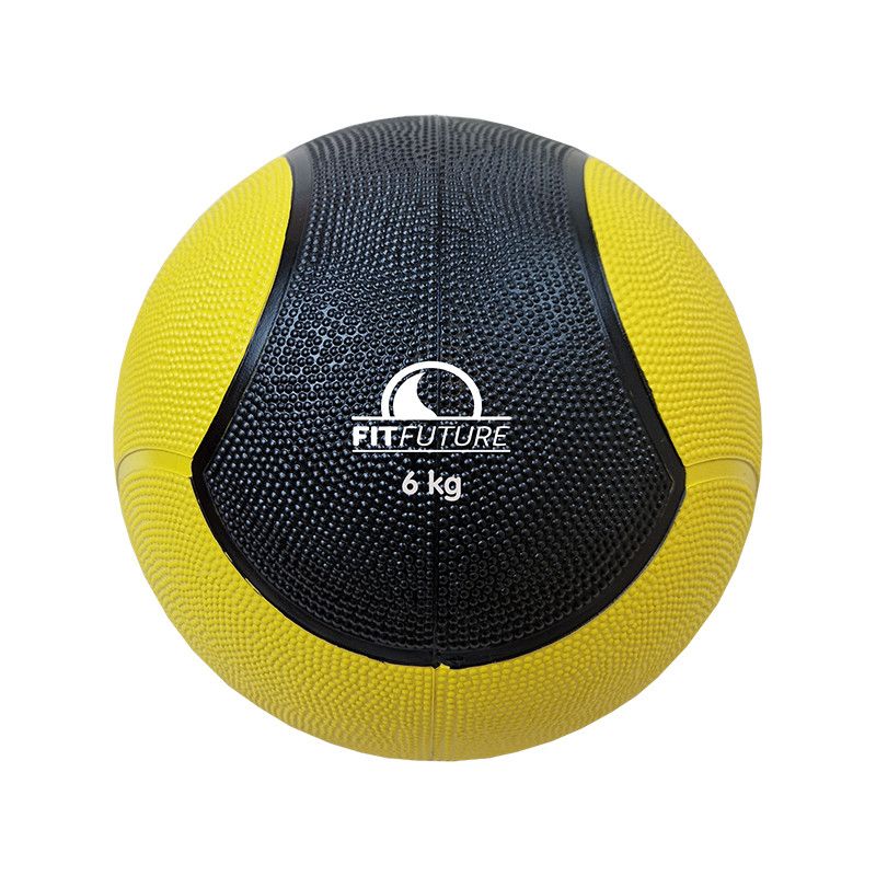 Medicinboll Fitfuture 6 kg, svart/gul