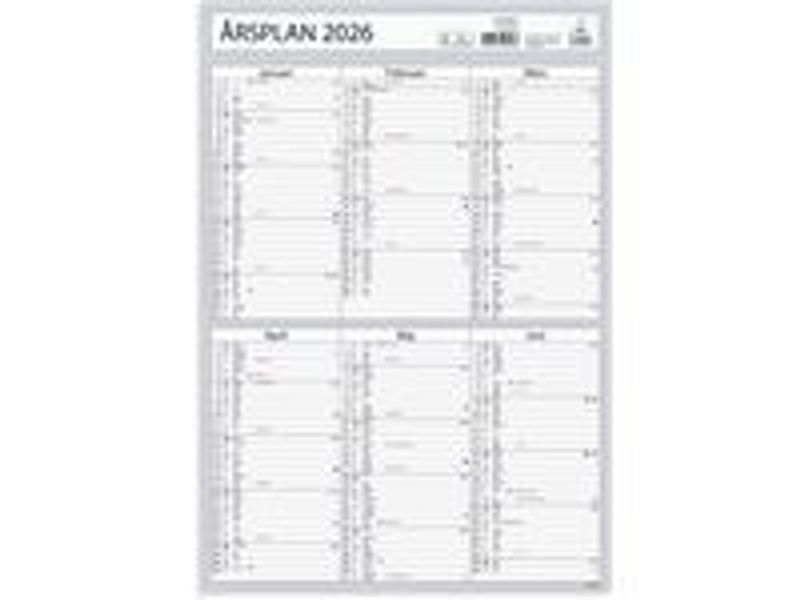 Väggkalender Årsplan 2026