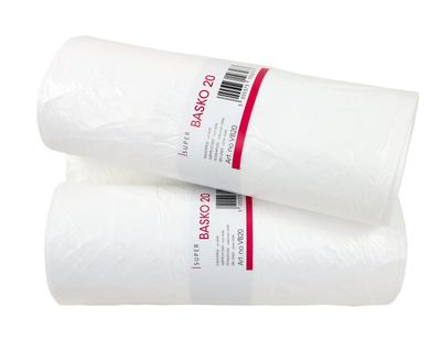 Avfallspåse Basko20 560x600mm vit 35 liter 100st/rl