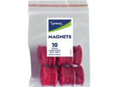 Magnetknappar LYRECO 22mm röd/blå 10/fp