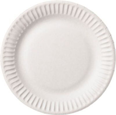 Tallrik papper flat 15cm vit obelagd Svanen