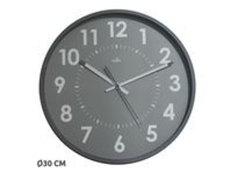 Väggur CEP Silent Ø30cm grå