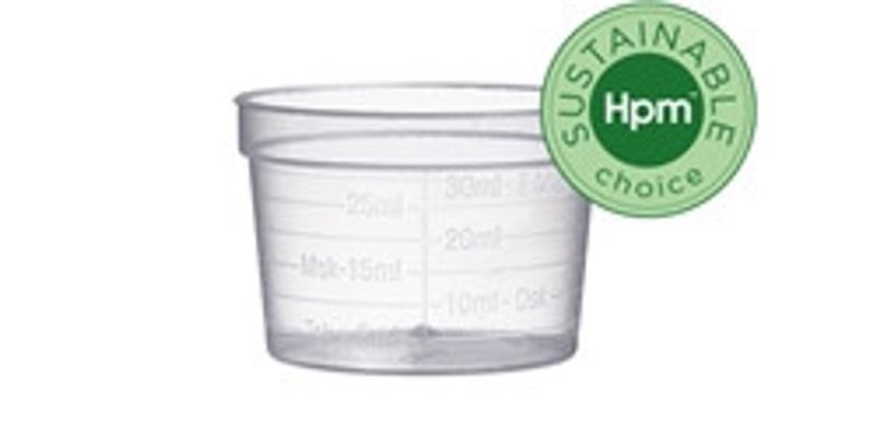 Medicinbägare plast Eco+ 30 ml bred transparent