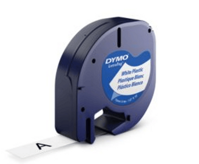 Dymo Tape LetraTag 12mm Plast Vit