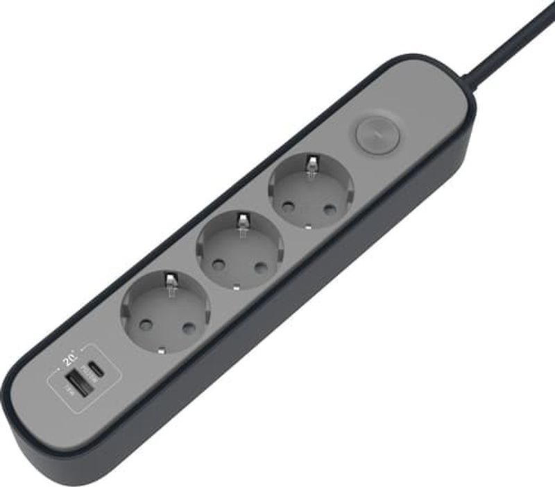 Grenuttag med strömbrytare och USB