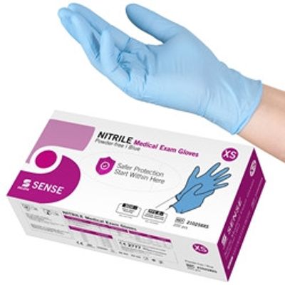 Handske us nitril Selefa XS SENSE blå